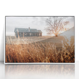 Abandoned Farmhouse at Sunset Wall Art – Rustic Country Decor Print