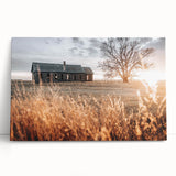 Abandoned Farmhouse at Sunset Wall Art – Rustic Country Decor Print
