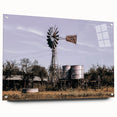 Windmill and Water Tanks Farmhouse Wall Art – Rustic Country Decor Print