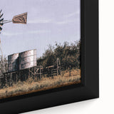 Windmill and Water Tanks Farmhouse Wall Art – Rustic Country Decor Print