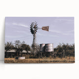 Windmill and Water Tanks Farmhouse Wall Art – Rustic Country Decor Print