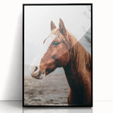 Farmhouse Wall Art - Majestic Horse Portrait Rustic Country Style Decor