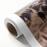 Cattle Herd on the Move Farmhouse Wall Art – Rustic Country Decor Print