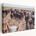 Cattle Herd on the Move Farmhouse Wall Art – Rustic Country Decor Print