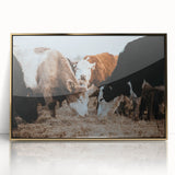 Grazing Cattle Farmhouse Wall Art – Rustic Country Style Decor Print