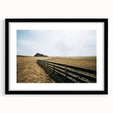 Open Field and Fence Farmhouse Wall Art – Rustic Country Style Print