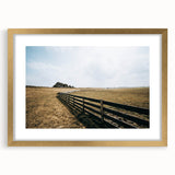 Open Field and Fence Farmhouse Wall Art – Rustic Country Style Print