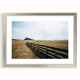Open Field and Fence Farmhouse Wall Art – Rustic Country Style Print