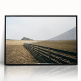 Open Field and Fence Farmhouse Wall Art – Rustic Country Style Print