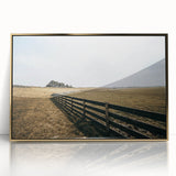 Open Field and Fence Farmhouse Wall Art – Rustic Country Style Print