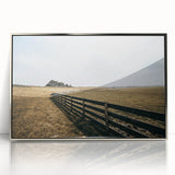 Open Field and Fence Farmhouse Wall Art – Rustic Country Style Print