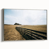 Open Field and Fence Farmhouse Wall Art – Rustic Country Style Print