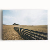 Open Field and Fence Farmhouse Wall Art – Rustic Country Style Print