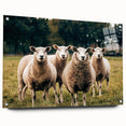 Sheep in the Field Farmhouse Wall Art – Rustic Country Style Decor Print