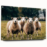 Sheep in the Field Farmhouse Wall Art – Rustic Country Style Decor Print