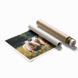 Sheep in the Field Farmhouse Wall Art – Rustic Country Style Decor Print