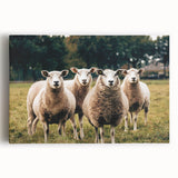 Sheep in the Field Farmhouse Wall Art – Rustic Country Style Decor Print