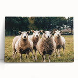 Sheep in the Field Farmhouse Wall Art – Rustic Country Style Decor Print