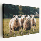 Sheep in the Field Farmhouse Wall Art – Rustic Country Style Decor Print
