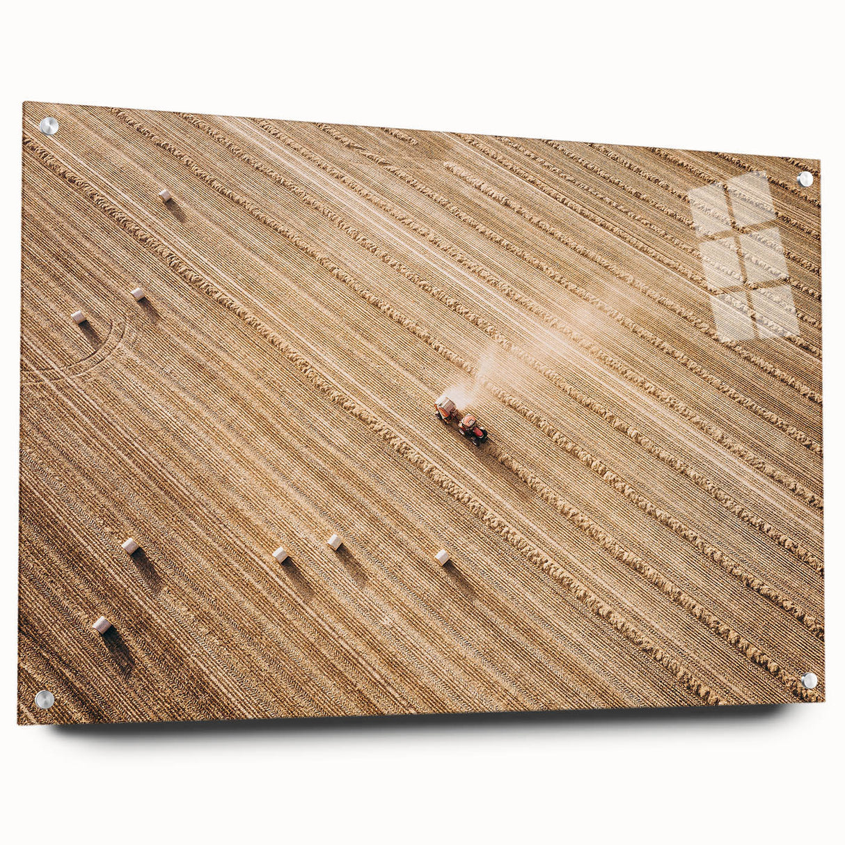 Harvested Field Aerial View Wall Art – Rustic Farmhouse Decor Print
