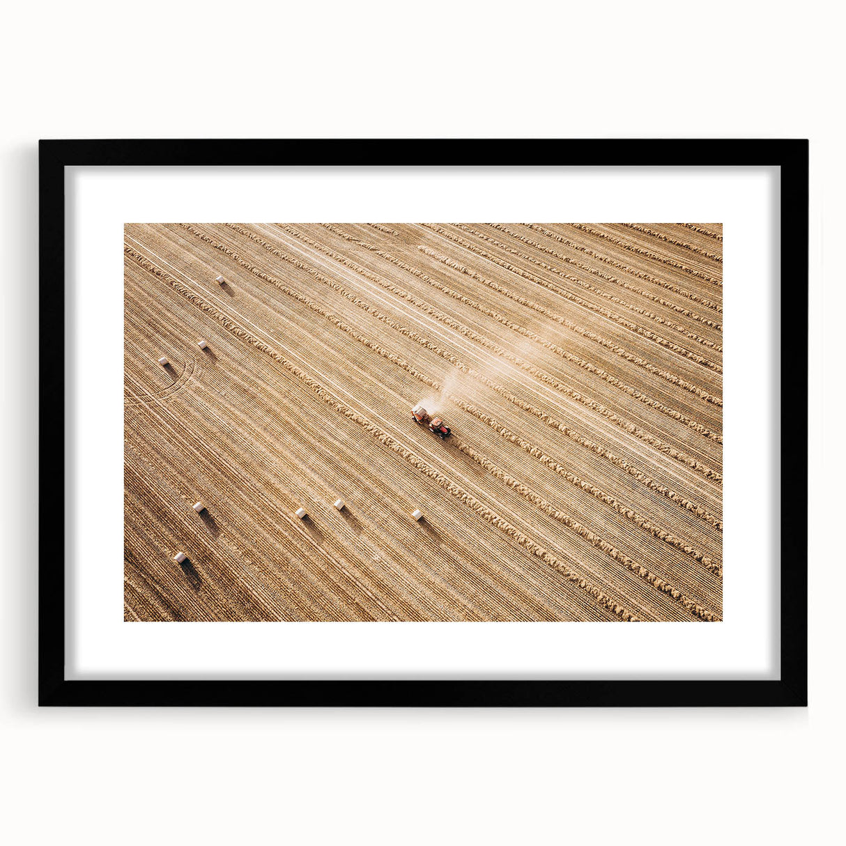 Harvested Field Aerial View Wall Art – Rustic Farmhouse Decor Print
