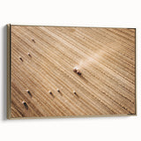 Harvested Field Aerial View Wall Art – Rustic Farmhouse Decor Print