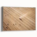 Harvested Field Aerial View Wall Art – Rustic Farmhouse Decor Print