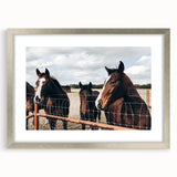 Horses at the Fence Farmhouse Wall Art – Rustic Country Style Print