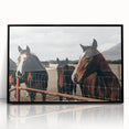 Horses at the Fence Farmhouse Wall Art – Rustic Country Style Print