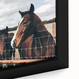 Horses at the Fence Farmhouse Wall Art – Rustic Country Style Print