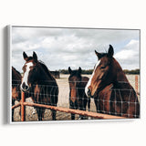 Horses at the Fence Farmhouse Wall Art – Rustic Country Style Print