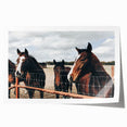 Horses at the Fence Farmhouse Wall Art – Rustic Country Style Print