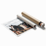 Horses at the Fence Farmhouse Wall Art – Rustic Country Style Print