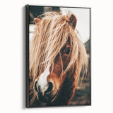 Farmhouse Wall Art - Pony with Flowing Mane Rustic Country Style Decor