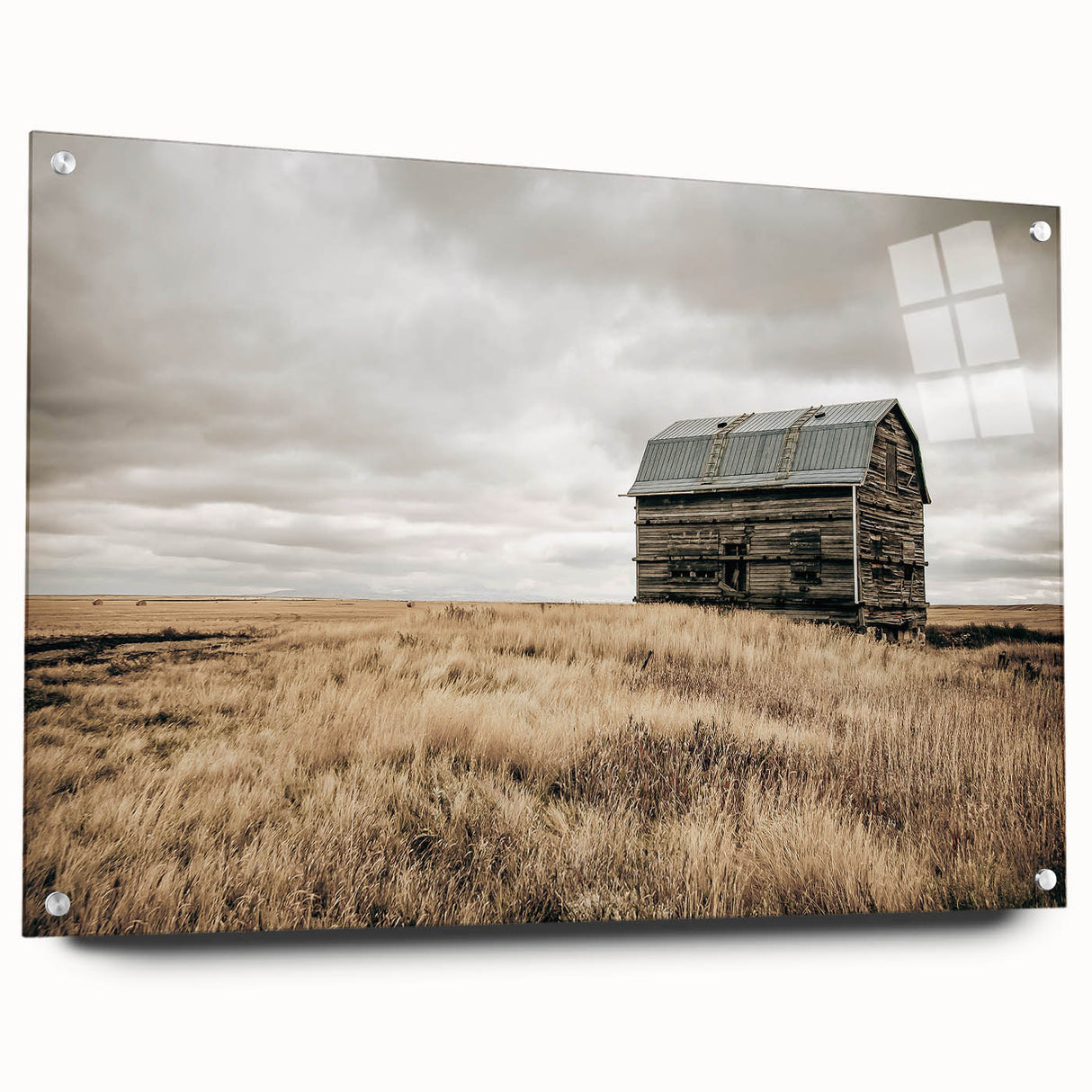 Rustic Farmhouse Wall Art: Abandoned Barn in Field - Country Style Decor