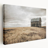 Rustic Farmhouse Wall Art: Abandoned Barn in Field - Country Style Decor