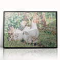 Farmhouse Wall Art: Country Chickens in Garden - Rustic Farmhouse Decor