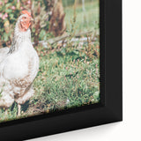 Farmhouse Wall Art: Country Chickens in Garden - Rustic Farmhouse Decor