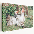 Farmhouse Wall Art: Country Chickens in Garden - Rustic Farmhouse Decor