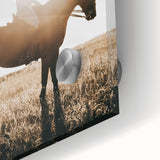 Farmhouse Wall Art - Rider on Horse at Sunset Rustic Country Style Decor