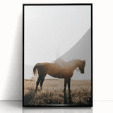 Farmhouse Wall Art - Rider on Horse at Sunset Rustic Country Style Decor