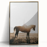 Farmhouse Wall Art - Rider on Horse at Sunset Rustic Country Style Decor