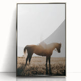 Farmhouse Wall Art - Rider on Horse at Sunset Rustic Country Style Decor
