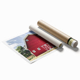 Farmhouse Wall Art: Iconic Red Barn - Rustic Country Style Decor Print