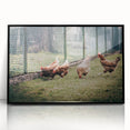 Farmhouse Wall Art: Chickens by Fence - Rustic Country Style Decor Print