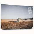 Farmhouse Wall Art: Combine Harvester in Field - Rustic Country Decor