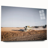 Farmhouse Wall Art: Combine Harvester in Field - Rustic Country Decor