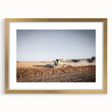 Farmhouse Wall Art: Combine Harvester in Field - Rustic Country Decor