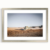 Farmhouse Wall Art: Combine Harvester in Field - Rustic Country Decor
