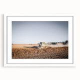 Farmhouse Wall Art: Combine Harvester in Field - Rustic Country Decor
